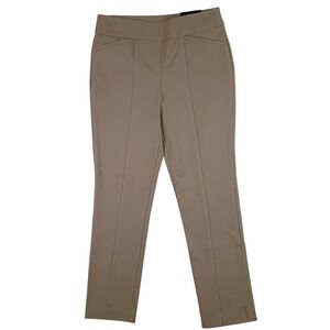 Chico's So Slimming Slim Pant Women 2 34X30 Tan Khaki Trousers Office Stretch